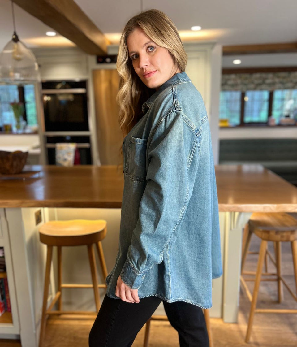 Light Blue Oversized Denim Shirt