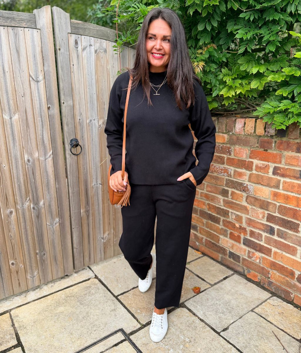 Black Knitted Jumper Co-Ord