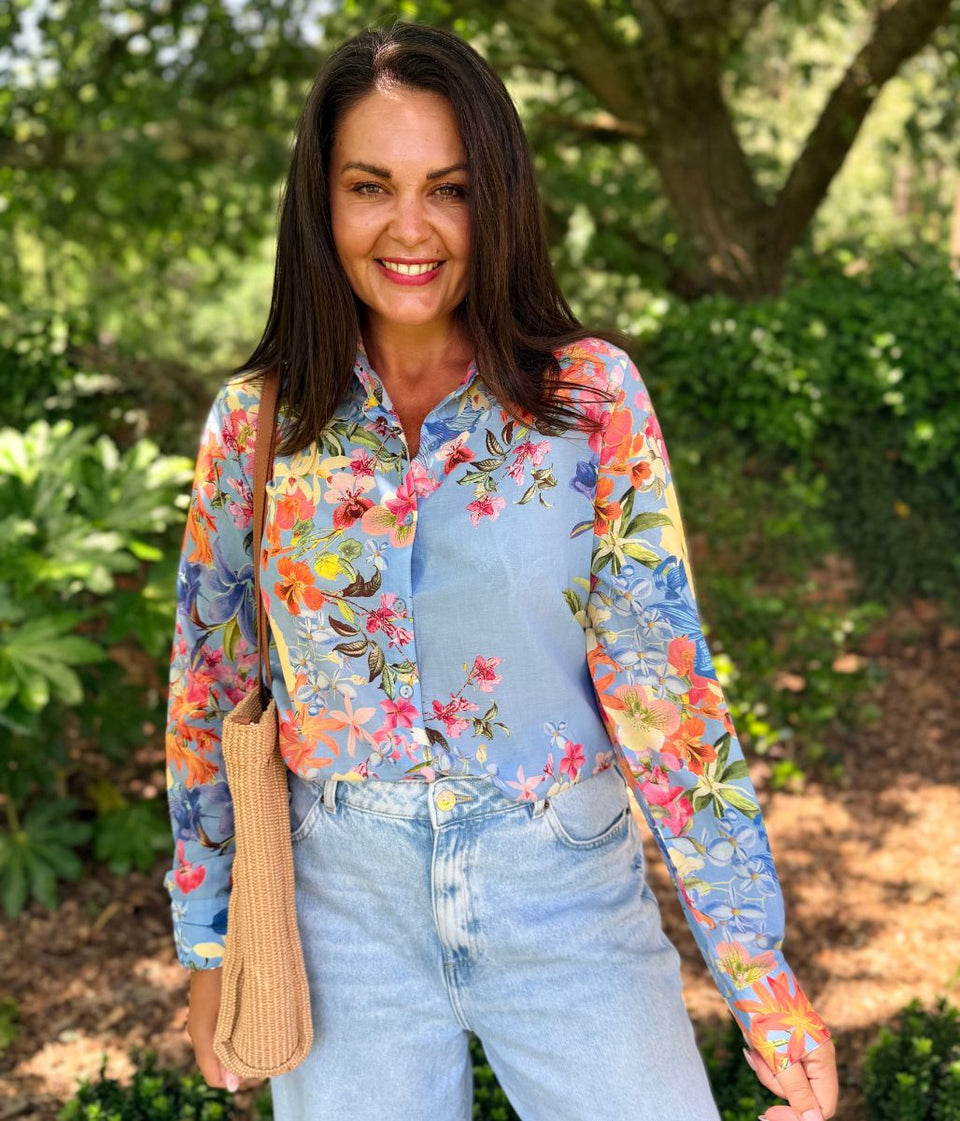 Blue Floral Garden Shirt