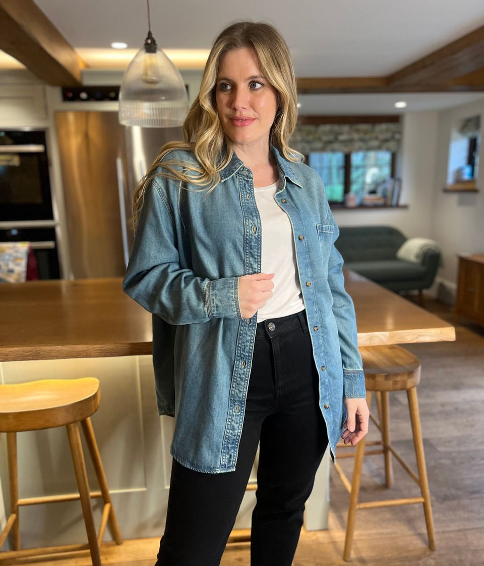 Light Blue Oversized Denim Shirt