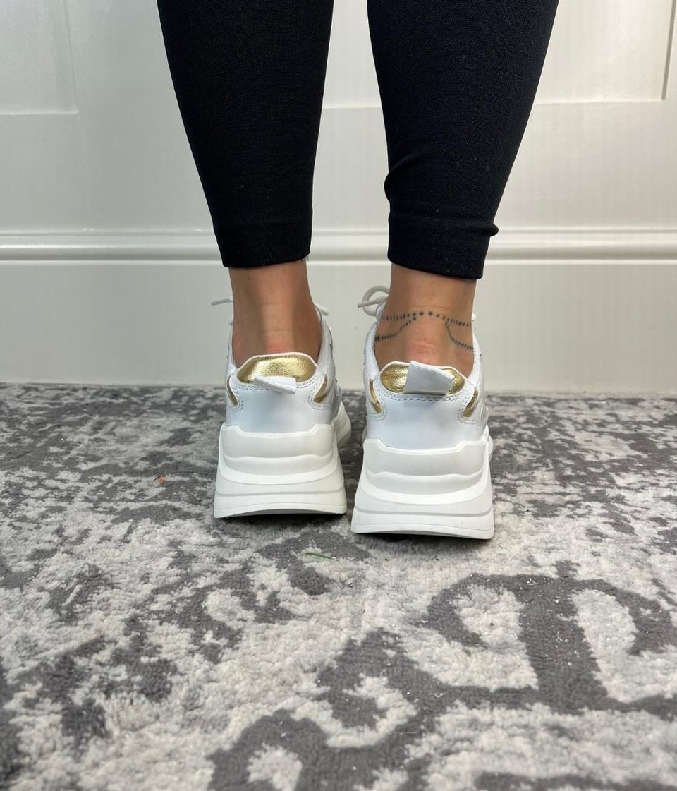 White Cecilia Leather Trainers