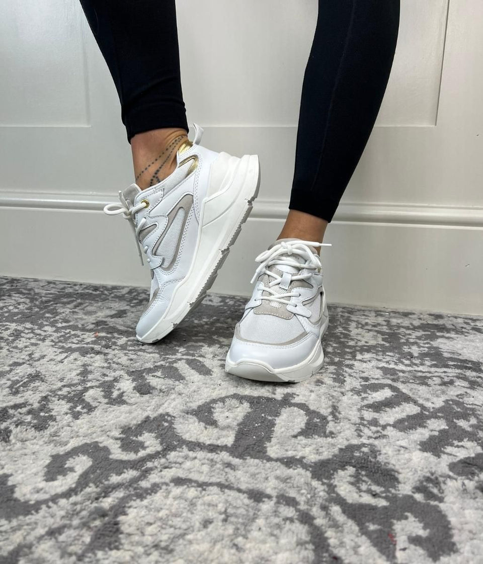 White Cecilia Leather Trainers