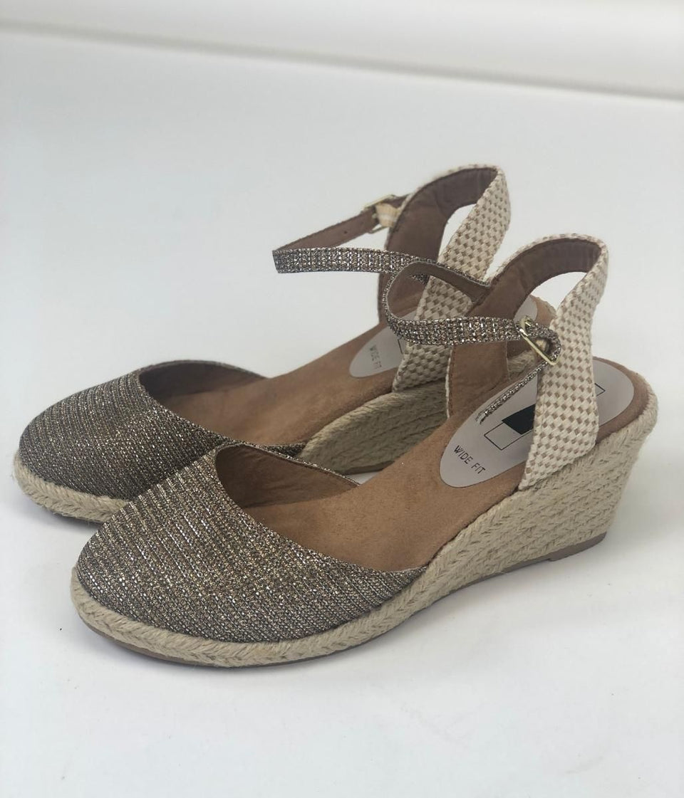 Bronze Wedge Espadrilles