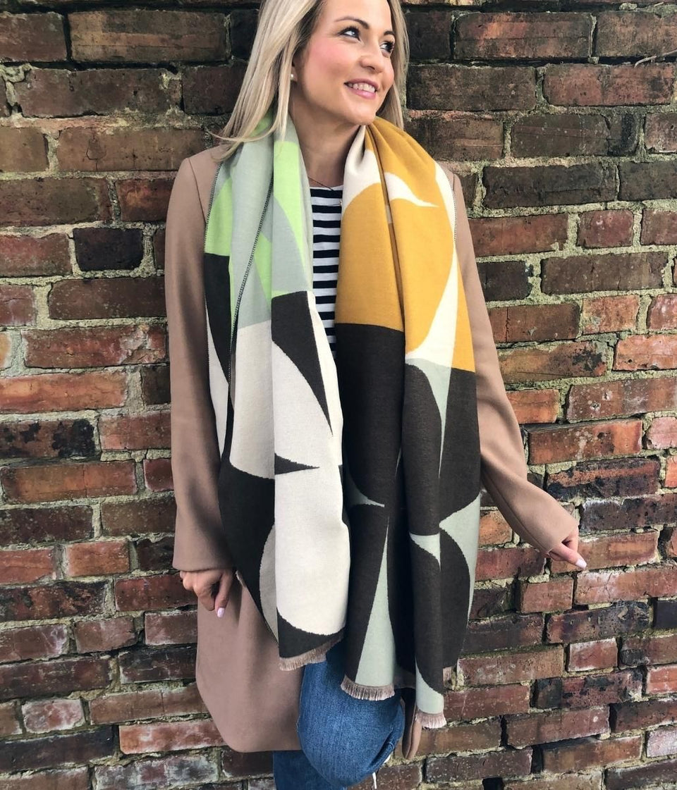 Green Melody Retro Cashmere Blend Scarf