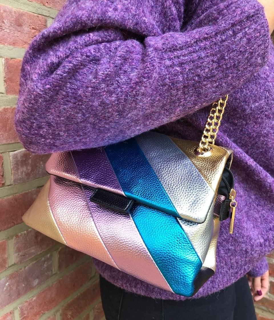 Lilac Metallic Rainbow Chain Bag