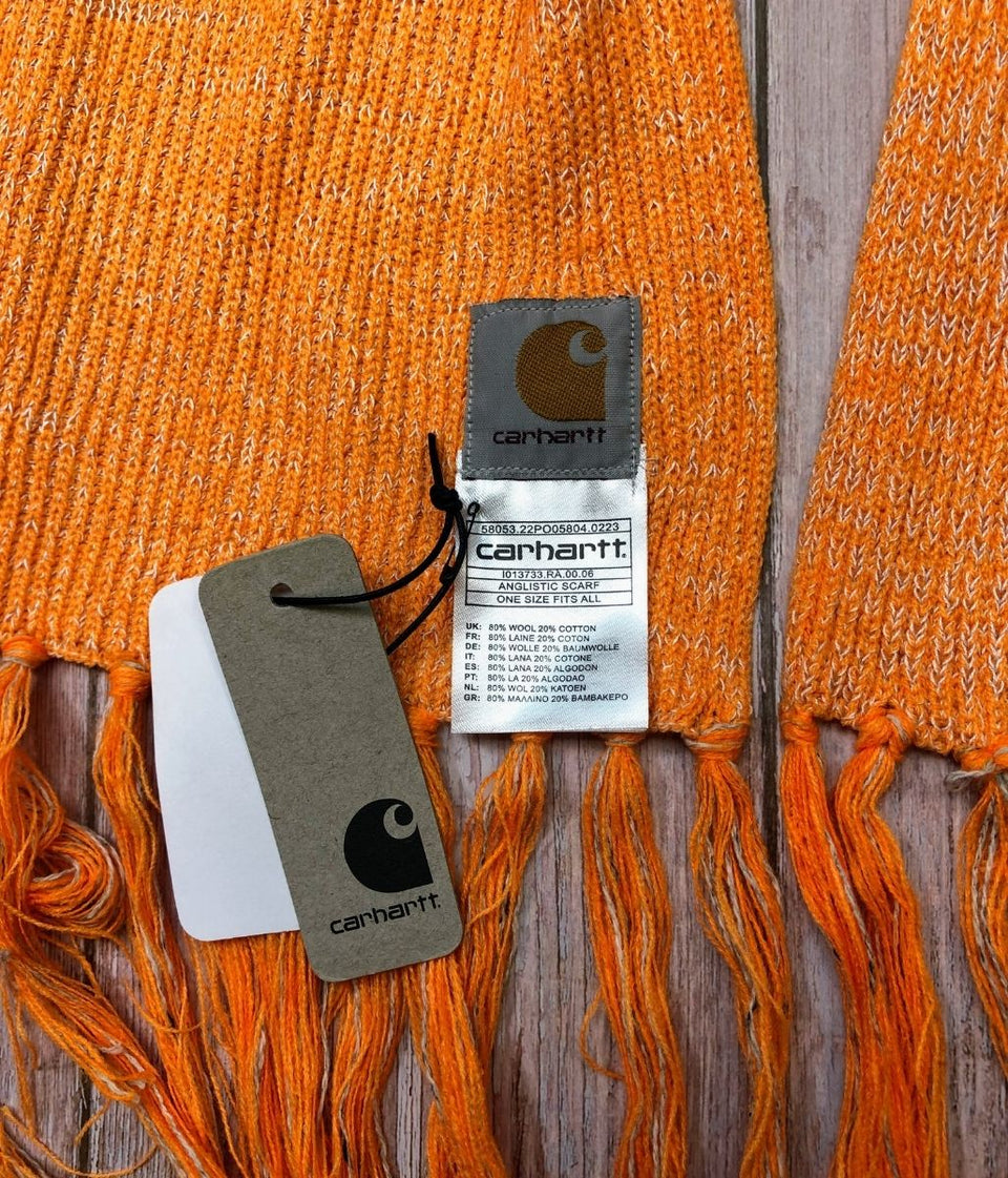 Orange Wool Rich Anglistic Scarf