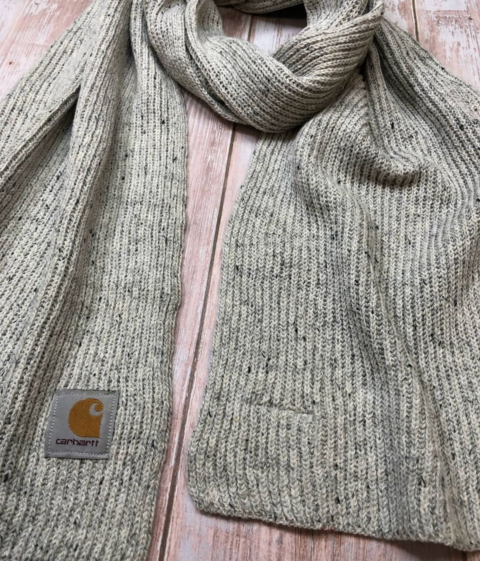 Light Grey Wool Rich Anglistic Scarf