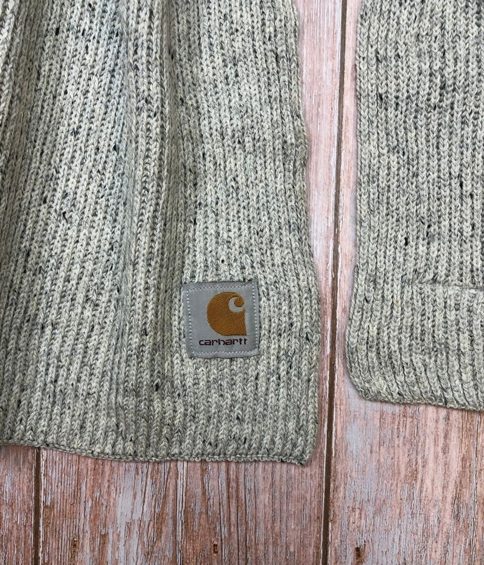 Light Grey Wool Rich Anglistic Scarf