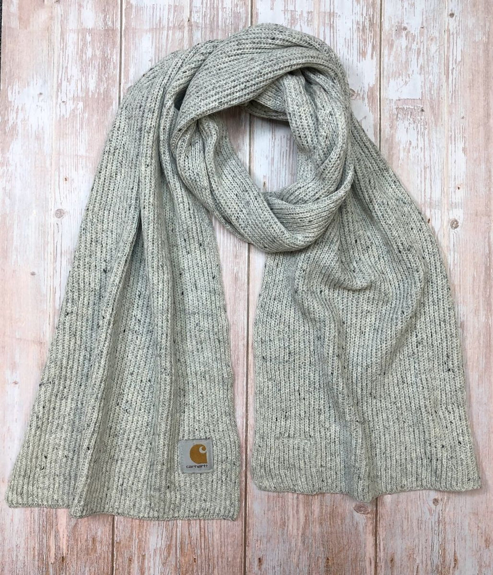 Light Grey Wool Rich Anglistic Scarf