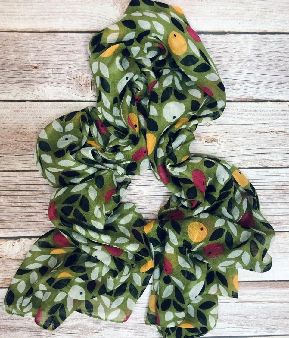 Green Berries Lightweight Scarf