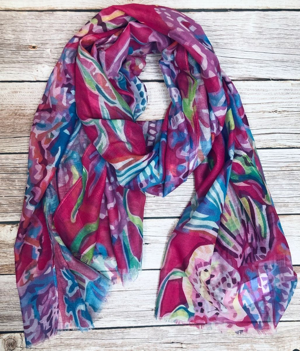 Coral Reef Print Scarf