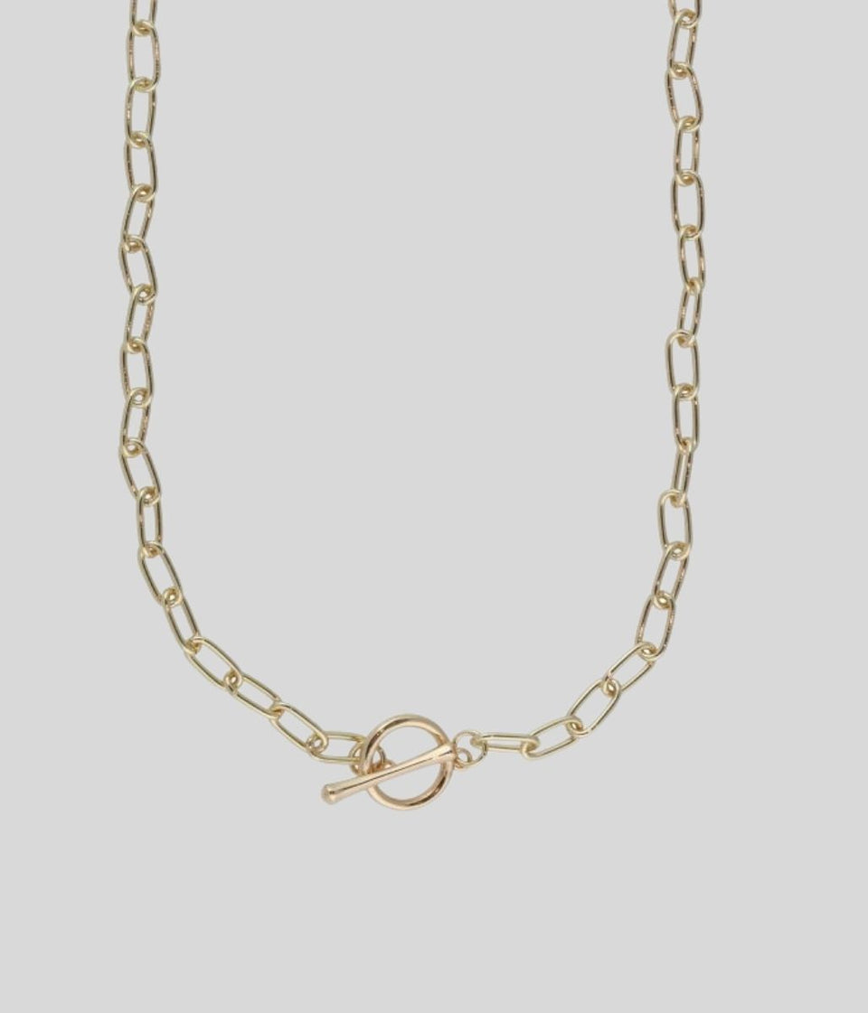 Gold Catherine T Bar Link Necklace