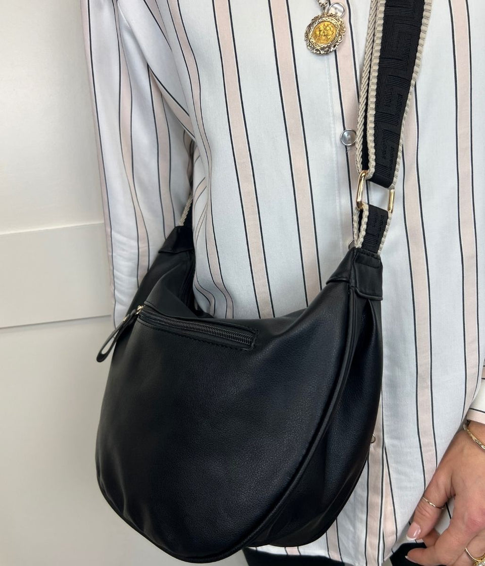 Black Soft Crescent Bag