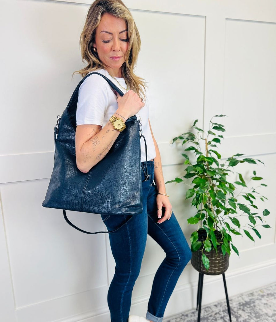 Navy Shopper Bag