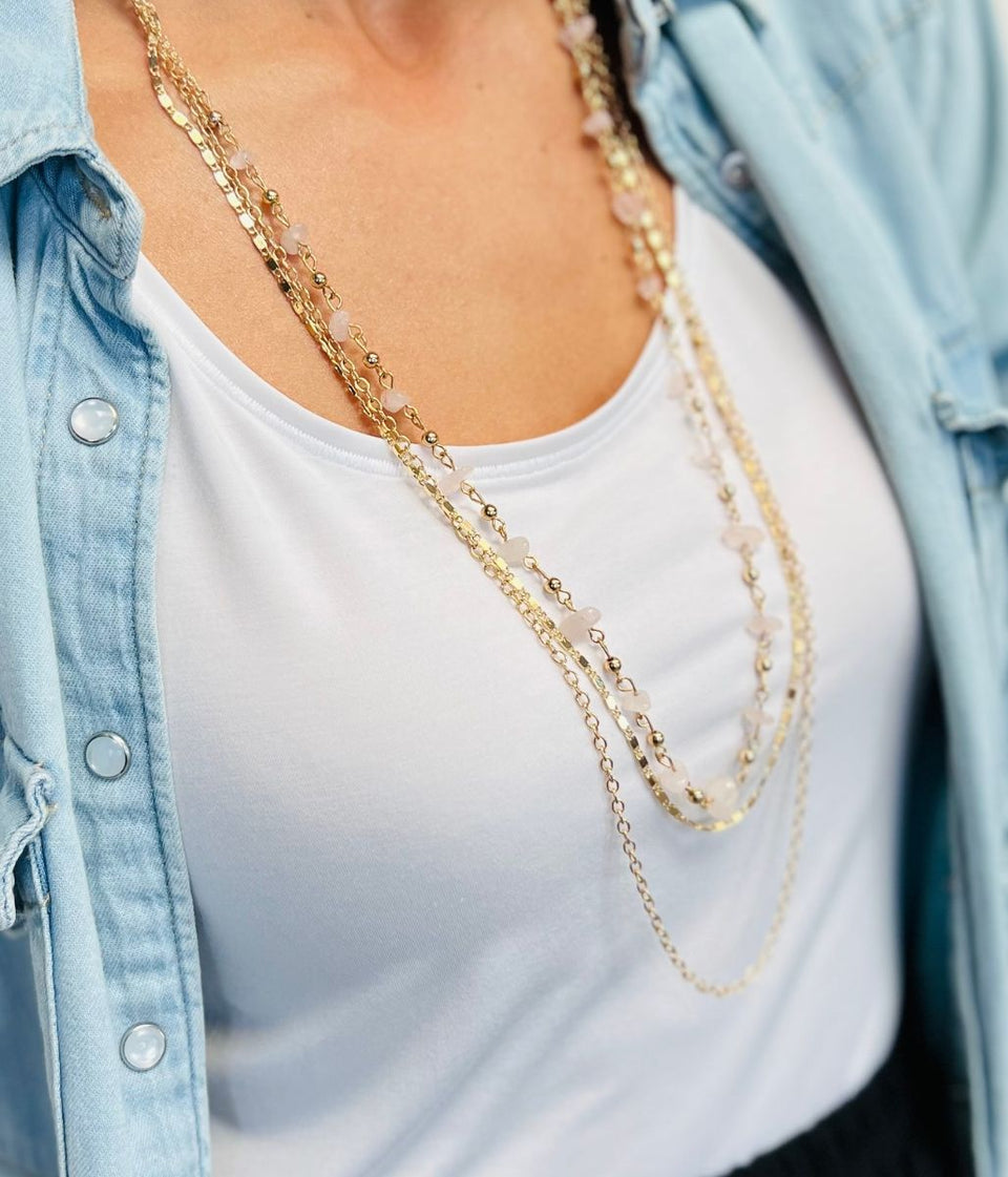 Gold Bead Layer Necklace