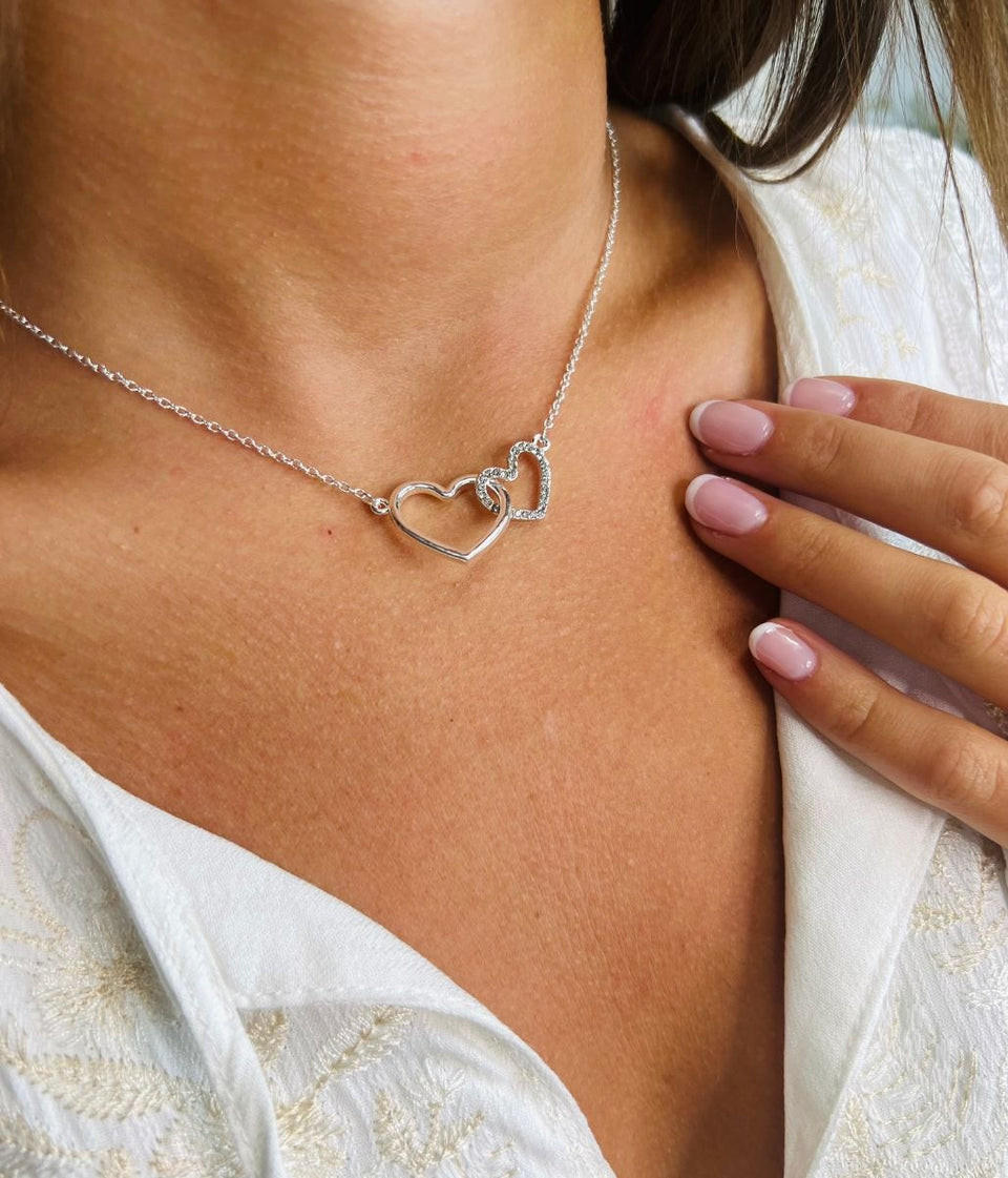 Silver Entwined Heart Necklace