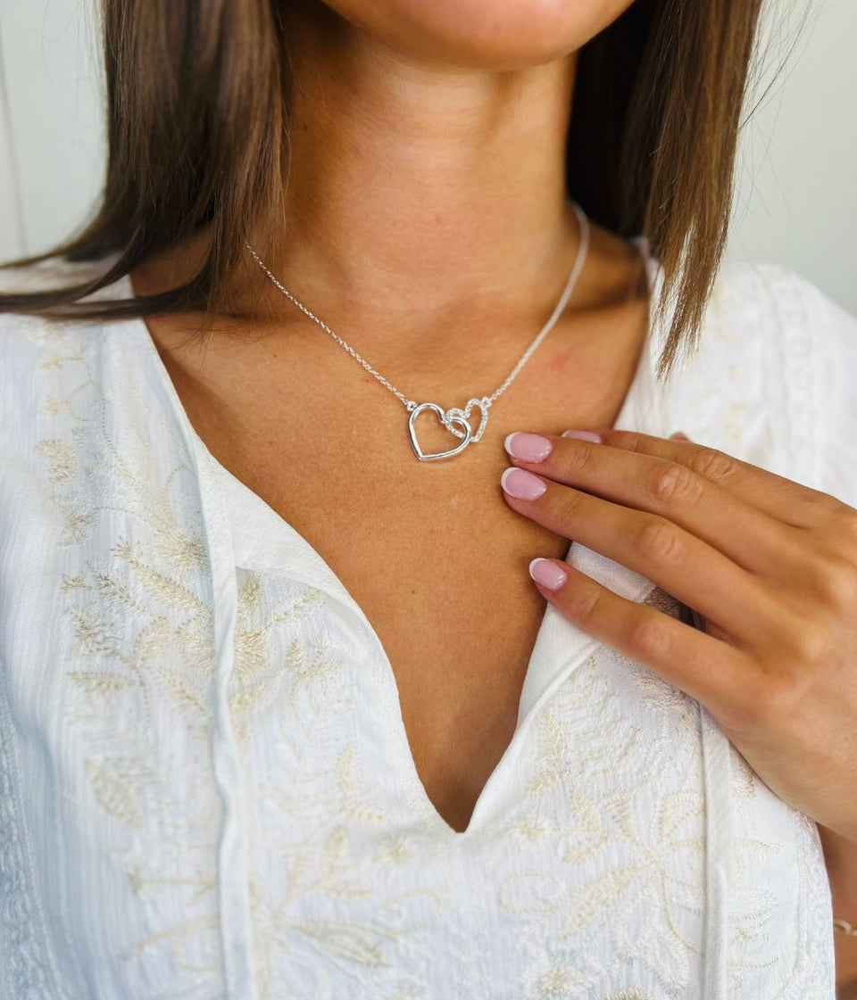 Silver Entwined Heart Necklace