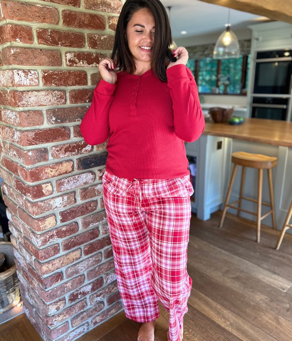 Red Checked Flannel Pyjamas Set