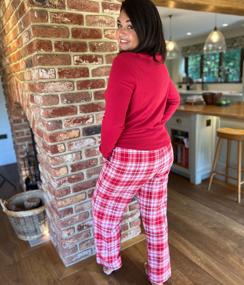 Red Checked Flannel Pyjamas Set