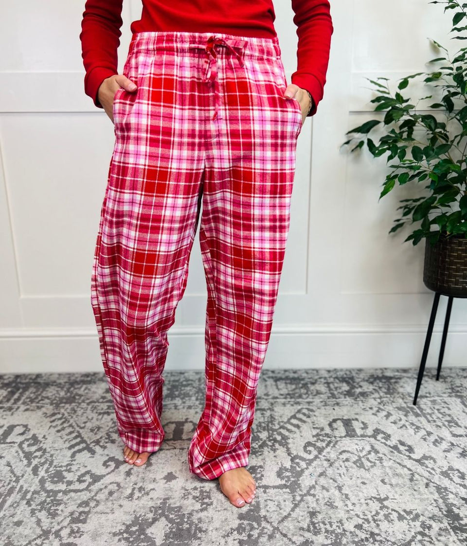 Red Checked Flannel Pyjamas Set