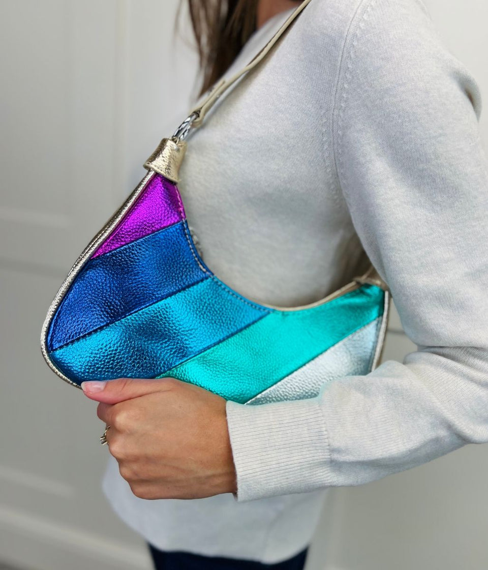 Gold Rainbow 2 Way Handbag