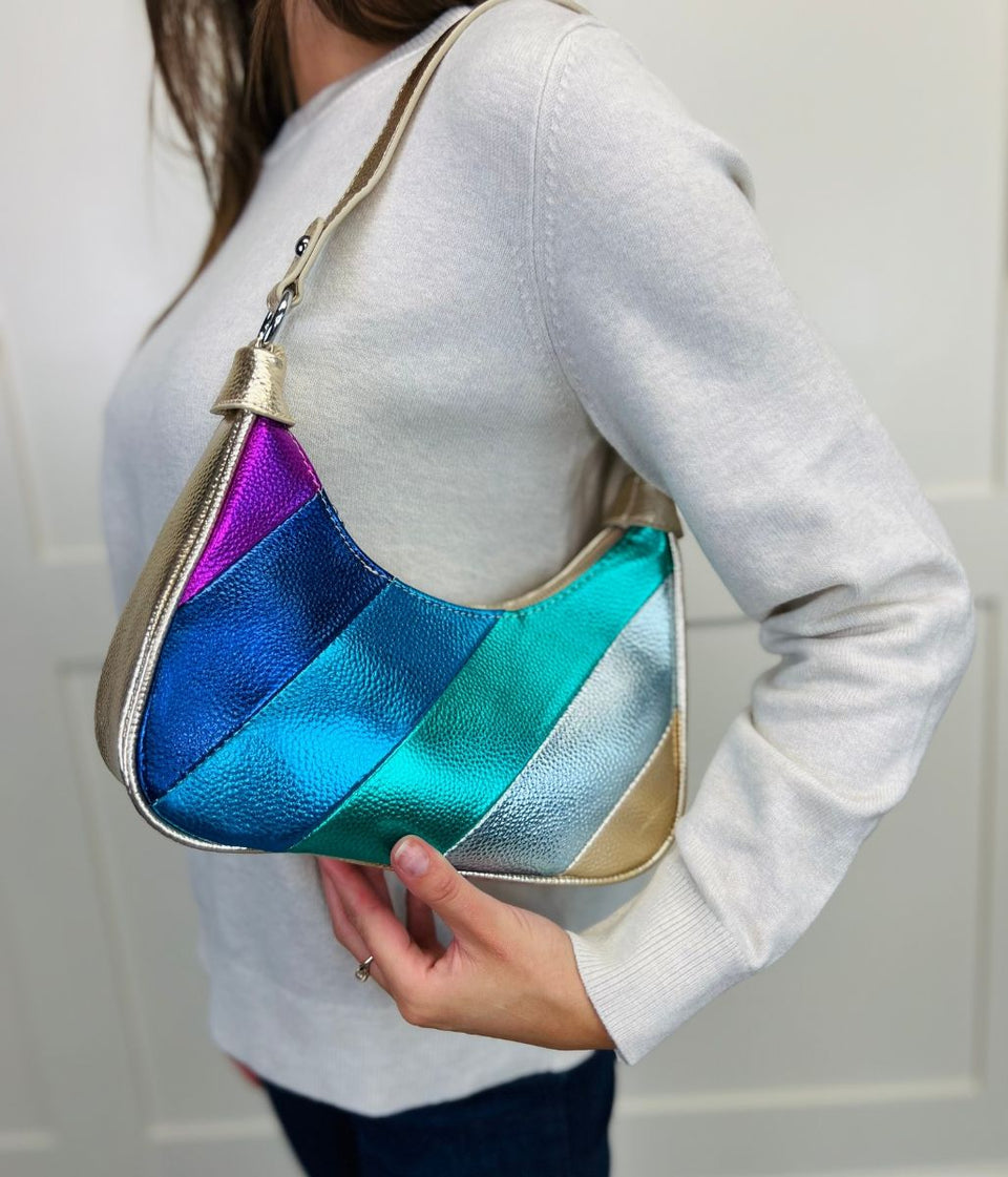 Gold Rainbow 2 Way Handbag