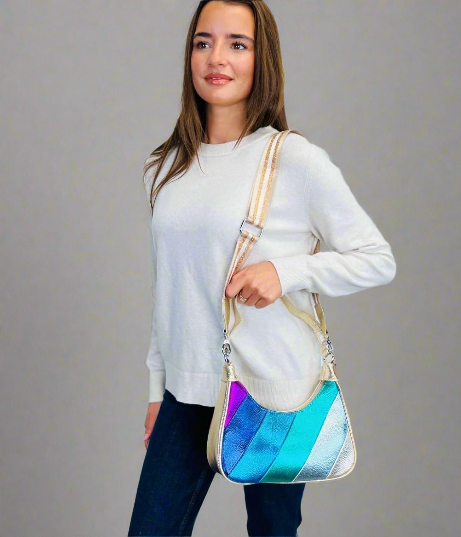 Gold Rainbow 2 Way Handbag