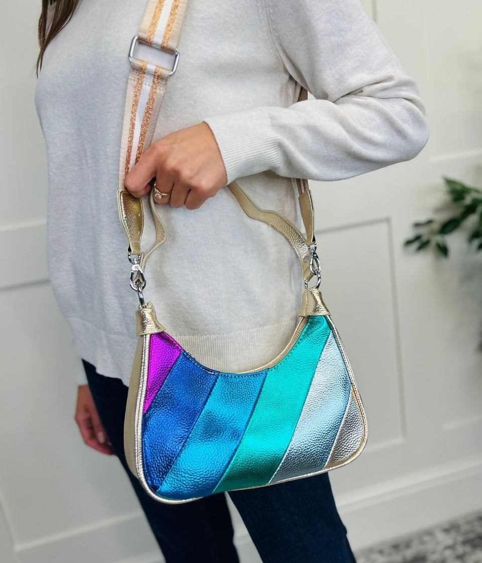 Gold Rainbow 2 Way Handbag