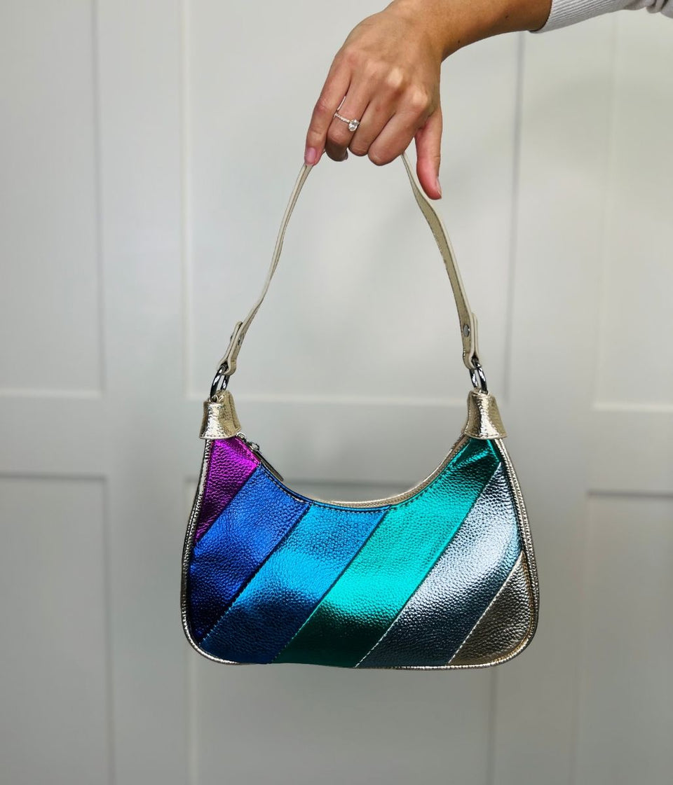 Gold Rainbow 2 Way Handbag