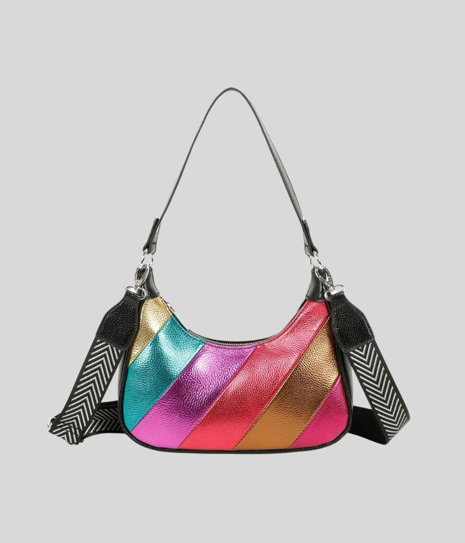 Black Metallic 2 Way Handbag