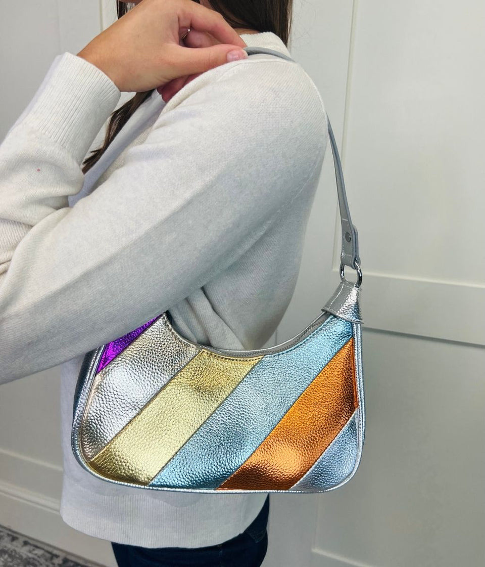 Silver Rainbow 2 Way Handbag