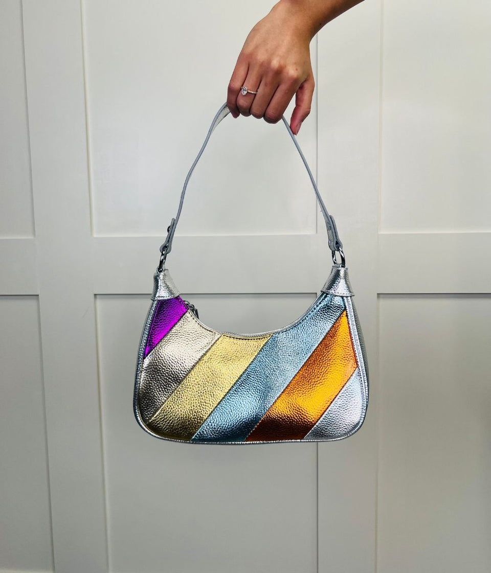 Silver Rainbow 2 Way Handbag