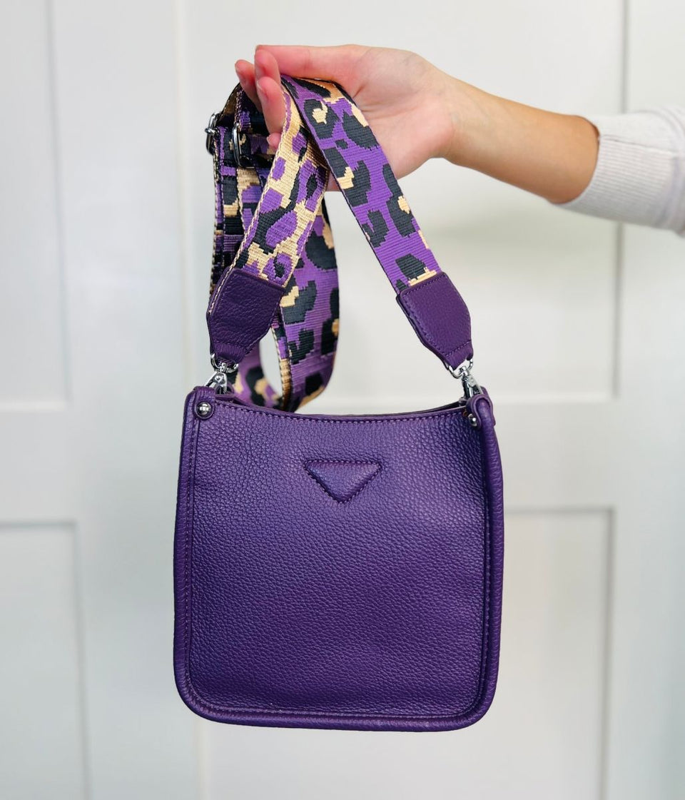 Purple Camo Strap Messenger Bag