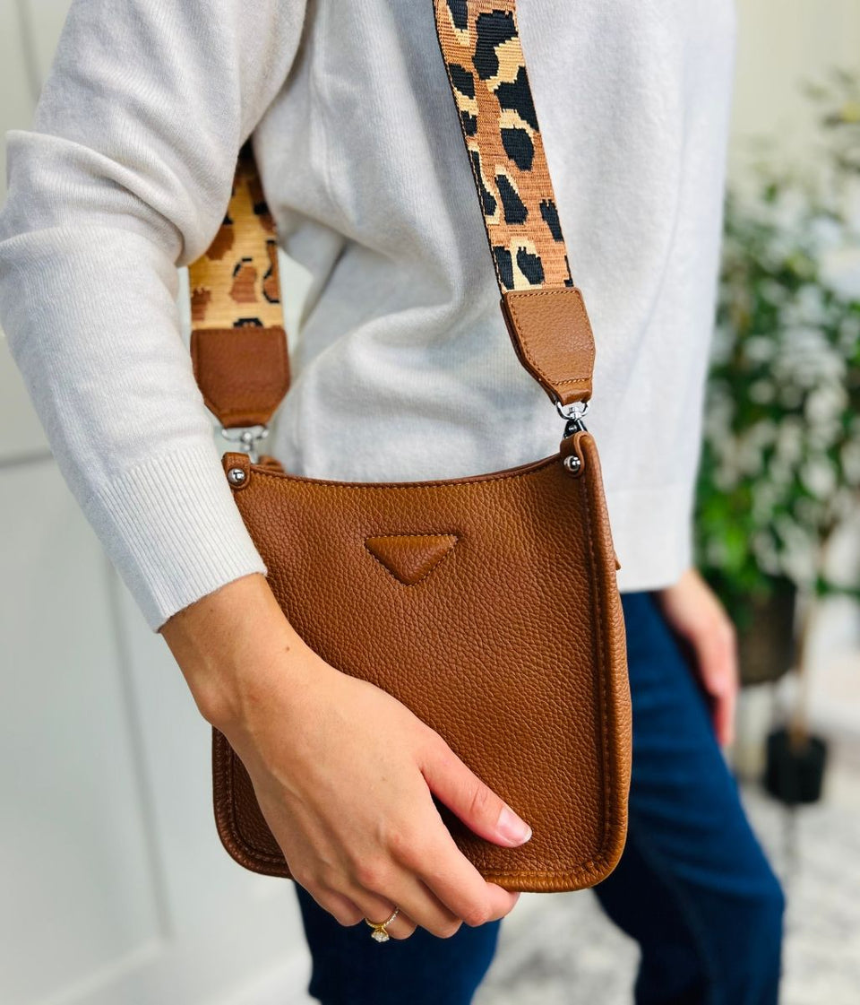 Brown Camo Strap Messenger Bag