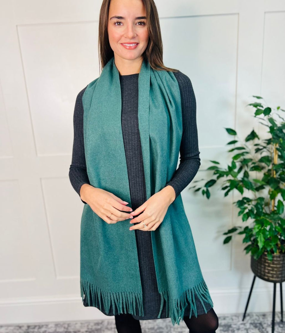 Teal Cashmere Blend Classic Scarf