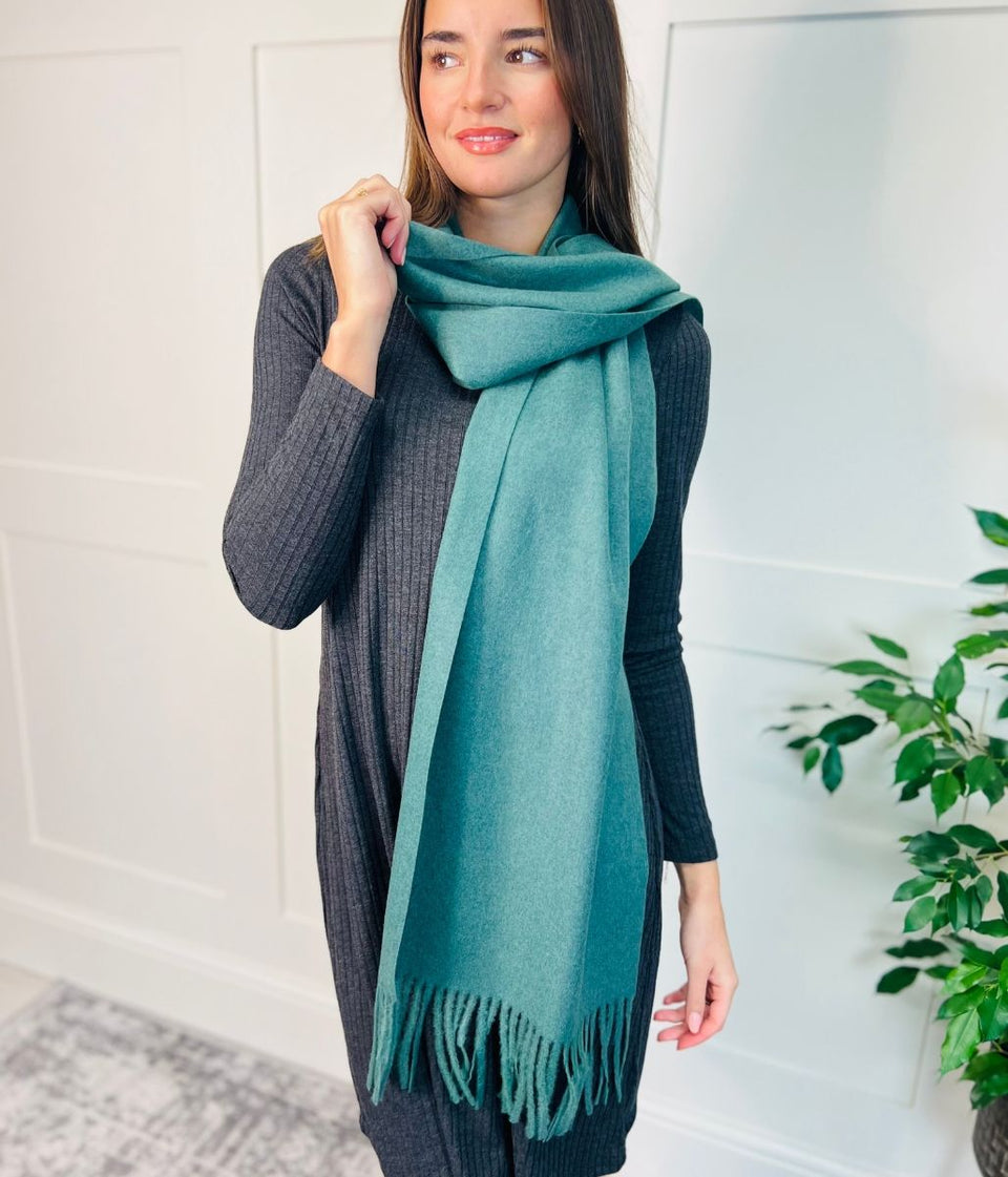 Teal Cashmere Blend Classic Scarf