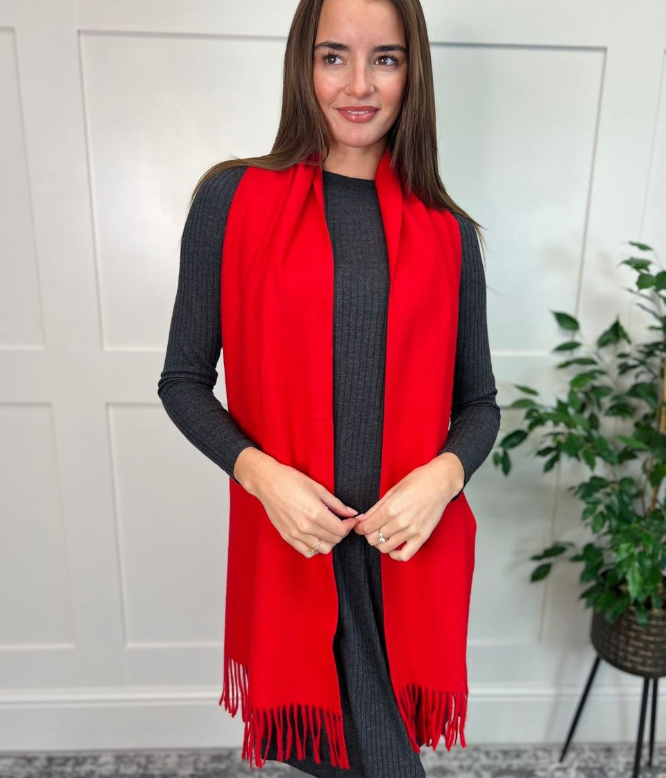 Red Cashmere Blend Classic Scarf