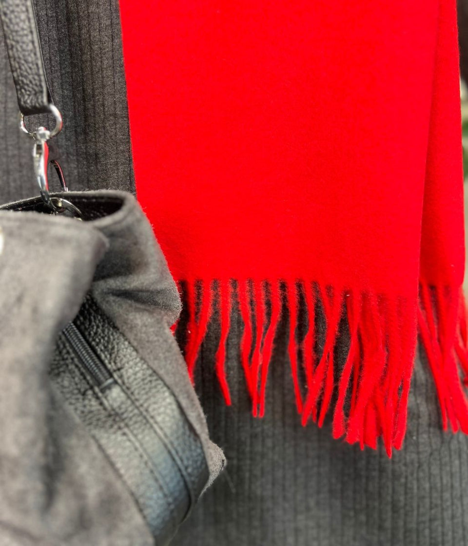 Red Cashmere Blend Classic Scarf