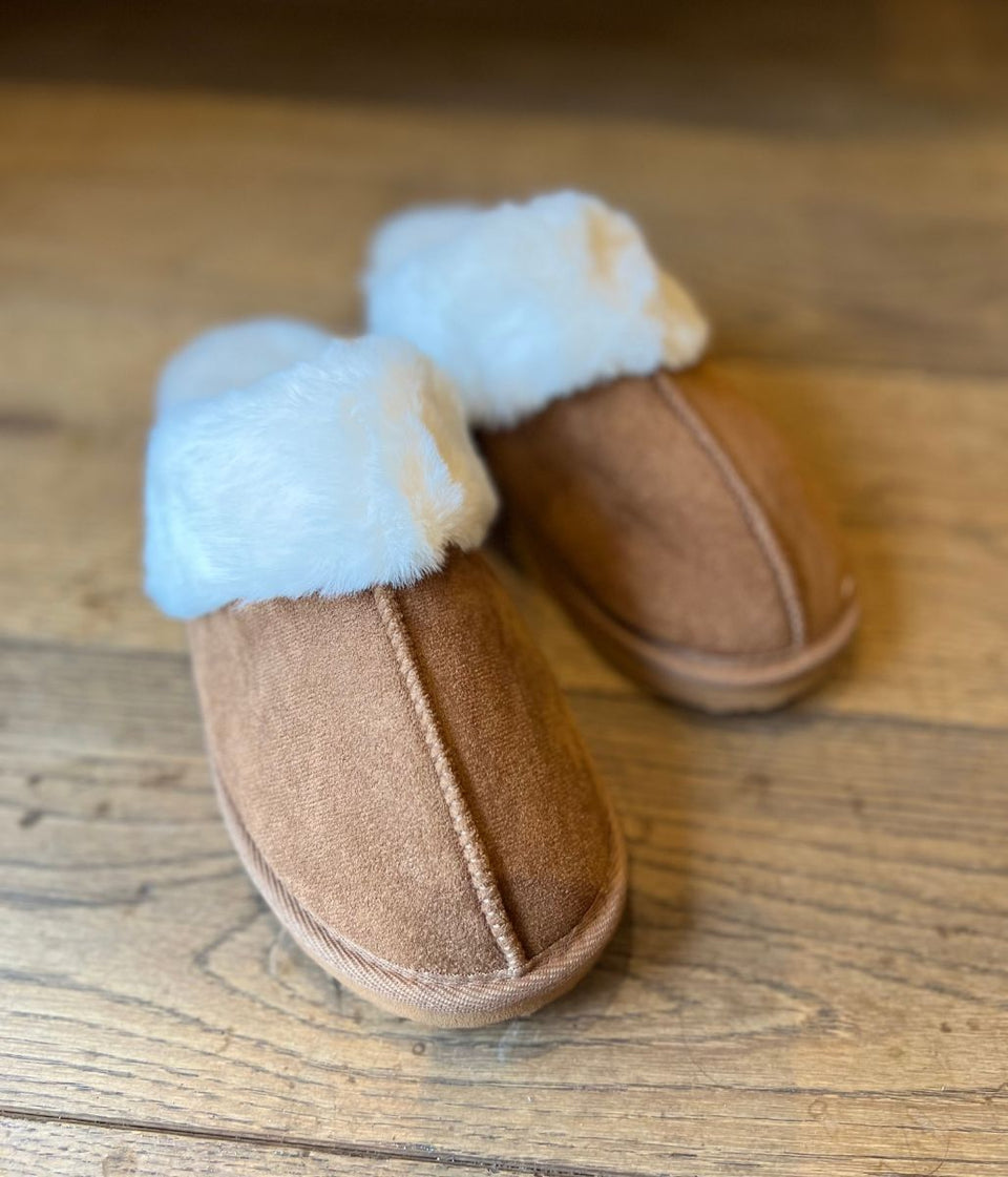 Chestnut Faux Fur Mule Slippers