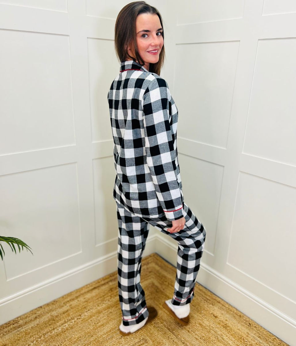 Black Check Cotton Pyjama Set