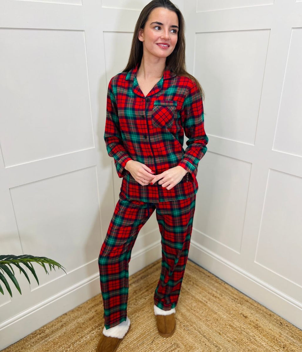 Red Check Cotton Pyjama Set