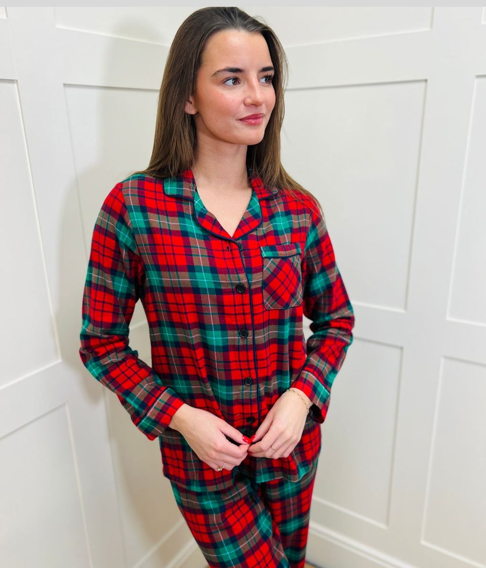 Red Check Cotton Pyjama Set