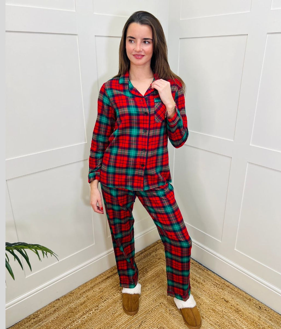 Red Check Cotton Pyjama Set