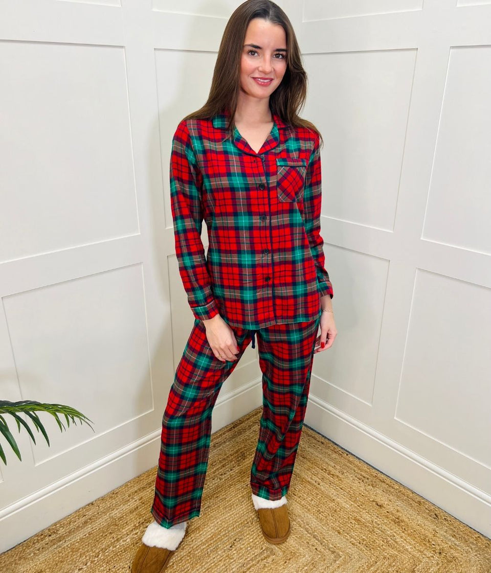 Red Check Cotton Pyjama Set