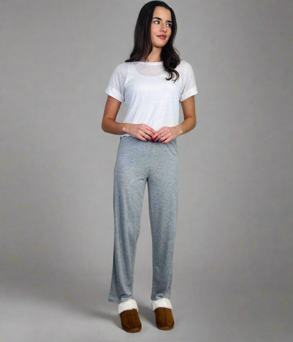 Grey Loungewear Plain Pyjama Bottoms