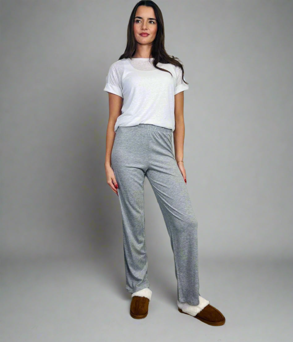 Grey Loungewear Plain Pyjama Bottoms