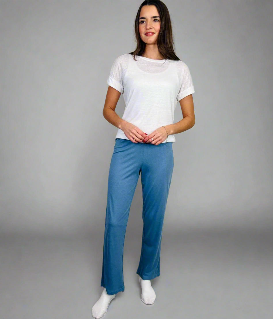 Blue Loungewear Plain Pyjama Bottoms