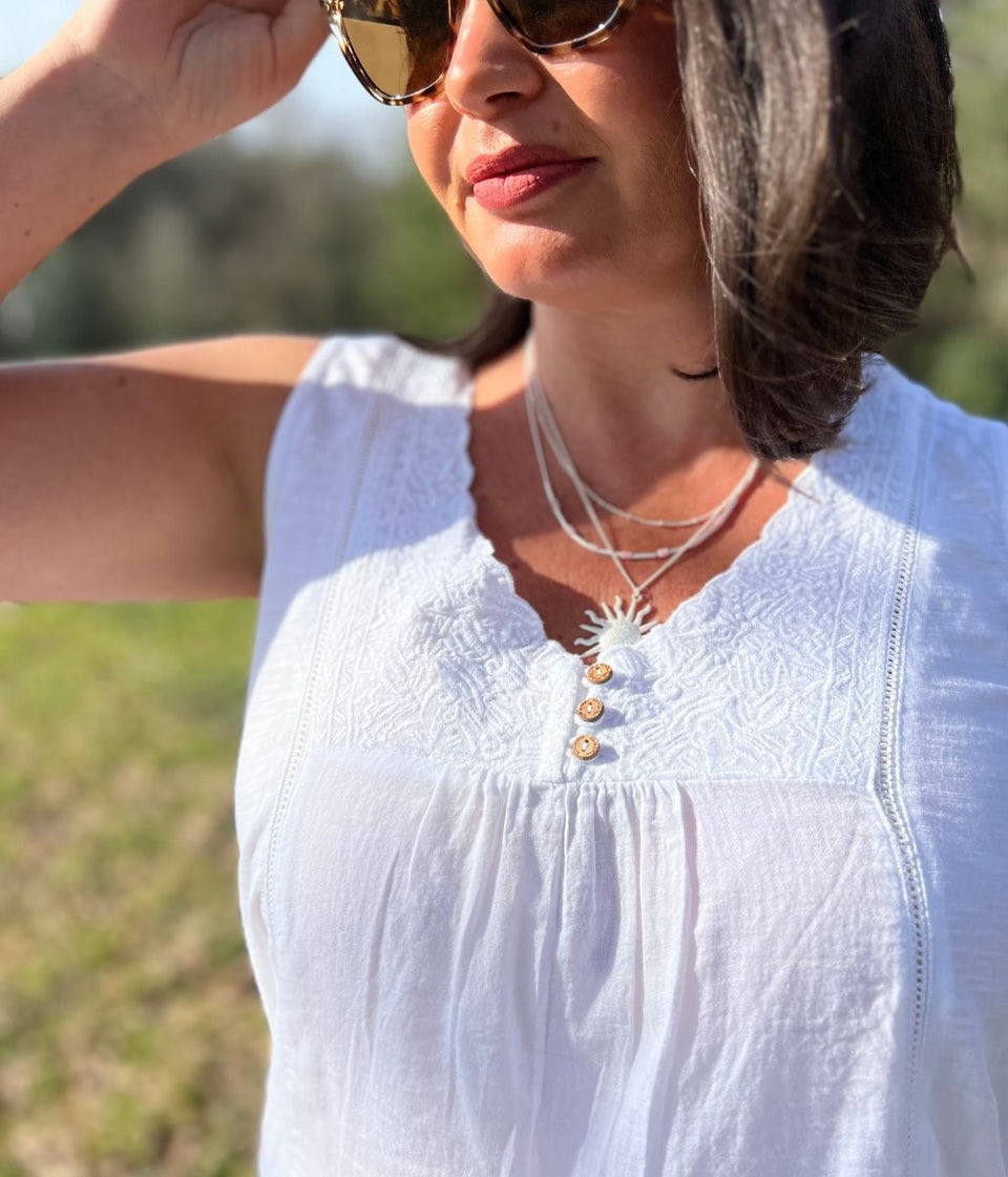 Silver Sun Layered Necklace