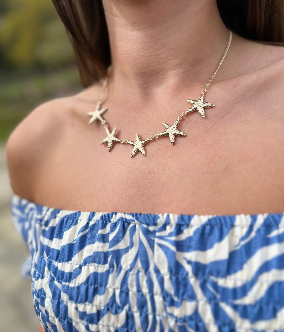 Gold Starfish Chain Necklace