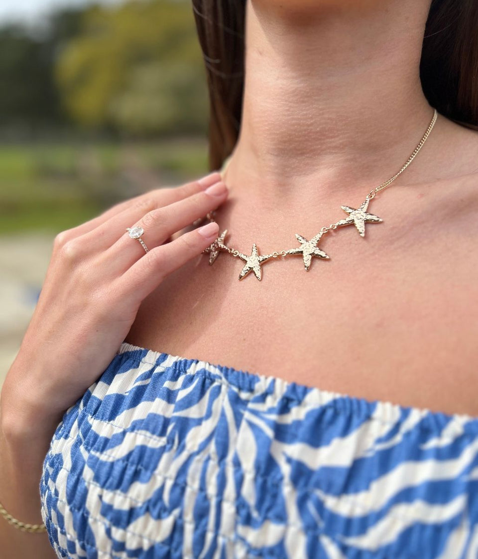 Gold Starfish Chain Necklace